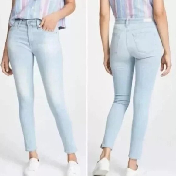 AG Farrah High Rise Ankle Skinny Jeans With Slit At Hem - Picture 1 of 7